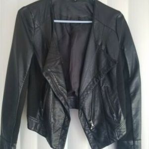 Francesca's Black Faux Leather Jacket Motorcycle